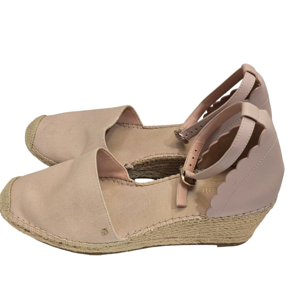 Kate Spade‎ Palina Blush Pink Espadrille 10B Ankle Strap Coastal Chic Balletcore - Picture 6 of 6